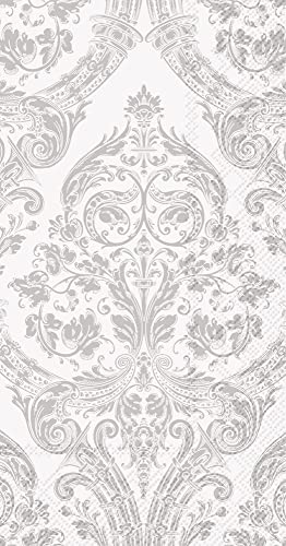 Boston International - Paper Guest Towel 16 Count - Grandeur White/Silver