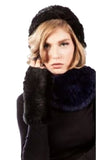 ADRI Collections - Rex Rabbit Fur - Mittens & Cowl - Coal