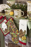 Boston International - Oval Serving Platter - Pinecones & Bells