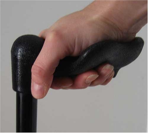 Harvy Canes - Palm Grip Folding Cane - Black - Right Handed