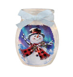 Stony Creek - 4" Glass USB Lighted Jar - Snowman Wonder