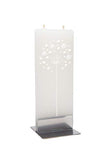 Flatyz - Twin Wick Flat Candle - Abstract, White Dandelion