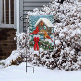 Briarwood Lane - 12.5" x 18" Garden Flag - Cardinals Christmas Feast