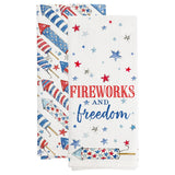 Boston International - 28x18 Tea Towel Set of 2 - Patriotic Rockets