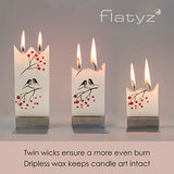 Flatyz - Twin Wick Flat Candle - Santa on Red