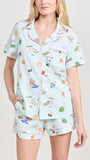 BedHead - S/S Shorty Stretch Jersey PJ Set - Beach Day - Large