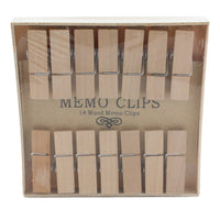 HomArt - Natural Wood Memo Clips - Set of 14