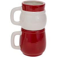 Boston International - 14oz. Ceramic Mug Stack - Festive Santa Duo
