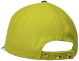 San Diego Hat Company - Women's Ball Cap - Lime Green Wool - Faux Leather Trim