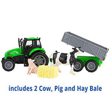 Breyer - Farm Tractor & Tag-a-Long Wagon w/ Cow & Pig Playset