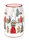 Stony Creek - 5.5" Frosted Glass Lighted Vase - Christmas Chapel