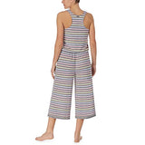 Kensie - Sleeveless Knit Lounge Romper - Grey Striped - Small