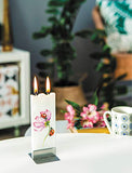 Flatyz - Twin Wick Flat Candle - Abstract, White Dandelion
