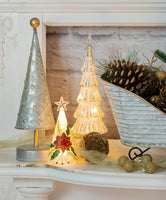 Boston International - LED Small Christmas Tree - Champagne & White