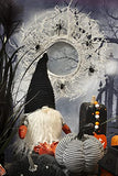 Boston International - Large Fabric Pumpkin - Black & White Hound's-tooth