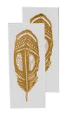 Tattly Temporary Tattoos - Quail Feather Metallic Gold - Set of 2