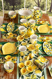 Boston International - Ceramic Measuring Spoons - Set of 4 - Painterly Lemons