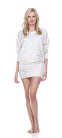 Rock Cotton - Long Sleeve Versatile Tunic - Tie-Dye Silver Zebra - Quartz