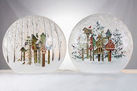 Stony Creek - Frosted Glass - 10" Round Lighted - Tall Trees & Birdhouses
