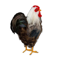 ZUCKER - Rustic Rooster Country Decorations | Farmhouse Decor | 12" White Natural Rooster Statue Figurine