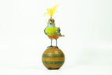 Mullanium - Steampunk Inspired Sculpture - Creek Warbler on Ball