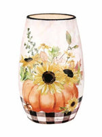 Stony Creek - Frosted Glass - 5" Lighted Vase - Welcome Fall