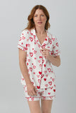 BedHead - Stretch Short Sleeve Shorty PJ Set - Love is in The Air - Medium (8-10)