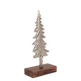 Boston International - Small Silver Spruce Christmas Tree on Wood Base