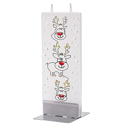 Flatyz - Twin Wick Flat Candle - Three Baby Reindeer