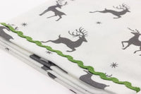 Boston International - 28"x18" Tea Towel Set - Gray Reindeer & Stripes