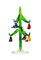 GC - LS Arts Inc - 6" Green Glass Tree w/ Songbird Ornaments