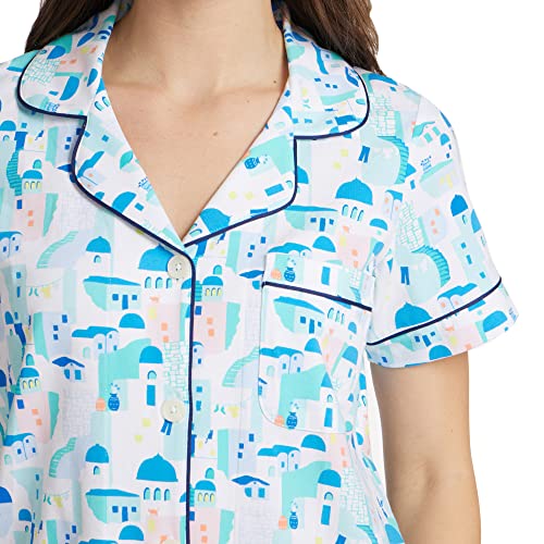BedHead - Short Sleeve Cropped PJ Set - Santorini - Large