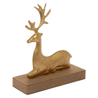 Boston International - Metal Gold Leaf Holiday Deer Figurines - Set of 2