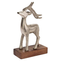 Boston International - 8.5" Silver Christmas Reindeer Figurine