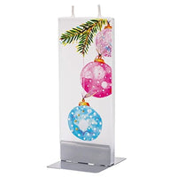 Flatyz - Twin Wick Flat Candle - Pink & Blue Hanging Christmas Ornaments