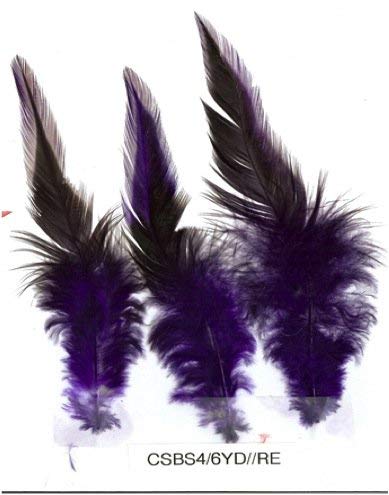 Zucker Feather - Saddle Rooster Feathers - Badger - Regal Purple