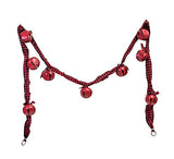 Boston International - Christmas Ribbon Garland w/ Red Jingle Bells - Red & Black Plaid