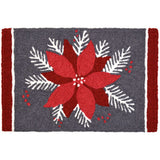 Jellybean - 30x20 Indoor/Outdoor Accent Rug - Poinsettia on Gray