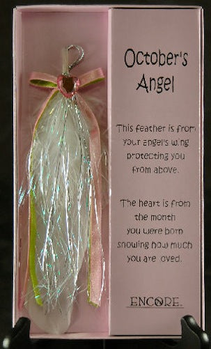 Encore - An Angel's Touch - Inspirational Gift - Feather Charm - October