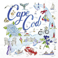 Boston International - 3-Ply 5" Cocktail Napkins - State Collection - Cape Cod