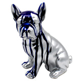 Interior Illusions - 8" Sitting French Bulldog Figurine - Blue Dripping