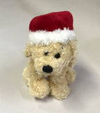 Ganz - Christmas Soft Spots - Yellow Dog Santa 5" Beanbag Plush - Rare