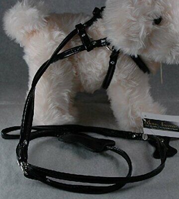 Beau Nouveau - Step-In Dog Harness & Leash - Black Leather - Medium