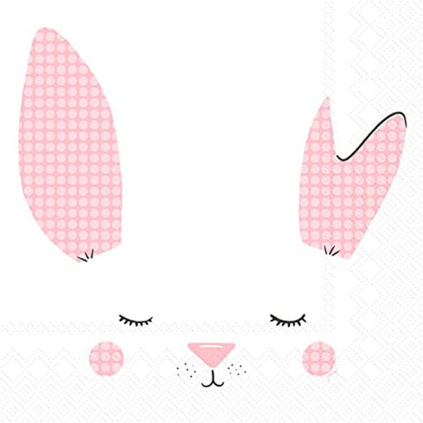 Boston International - 3-Ply 5" Cocktail Napkins - Sweet Bunny