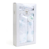 Child To Cherish - Swaddle Blanket Set - Giraffes & Trees - Blue