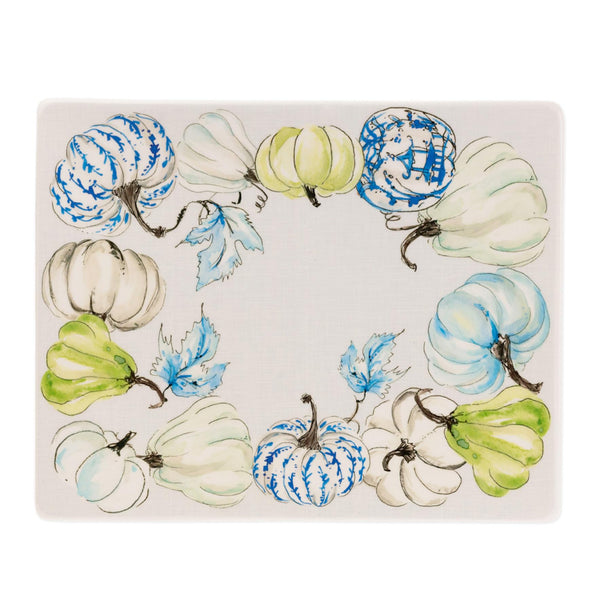 Boston International - 10" x 8" Ceramic Serving Platter - Chinoiserie Pumpkins