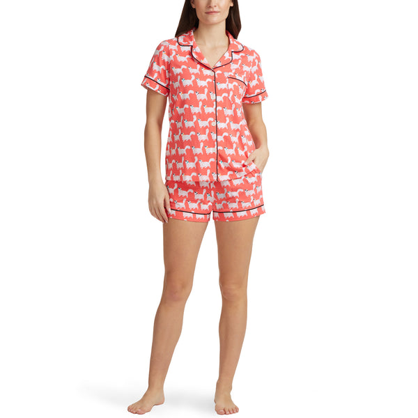 BedHead - Stretch Short Sleeve Shorty PJ Set - On the Catwalk - Large
