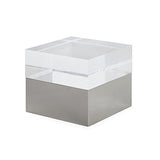 Jonathan Adler - Monaco Square Box - Large - Clear & Polished Nickel