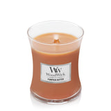 WoodWick Pumpkin Butter Hourglass Candle, 9.7 oz., Medium, Fall Candle with Crackling Wick for Smooth Burn, Aromatherapy Soy Wax Blend