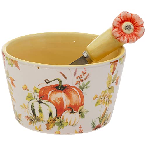 Boston International - 5" Party Bowl & Spreader - Pumpkin Love